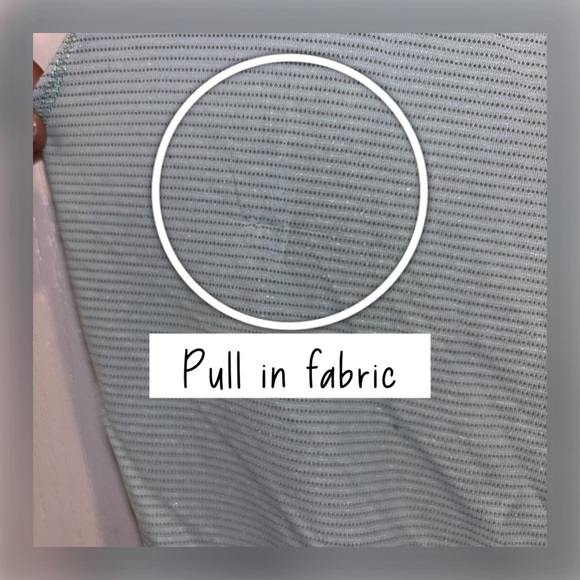 Lululemon Built-In Bra Racerback Tank Top Mint Blue Stripe Straps Size 10 flawed - Picture 3 of 4